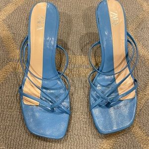 Zara kitten heel periwinkle size 38